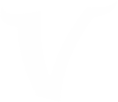 The Valencia Vikings V as a solid white silhouette with no outline